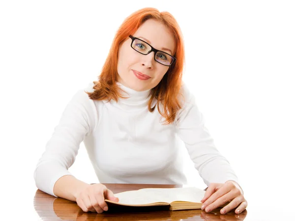 Beautiful red-haired girl in glasses — Stock Photo, Image
