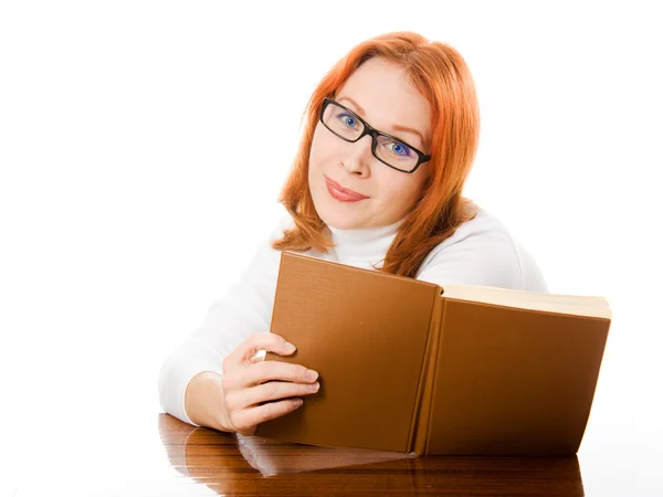 Beautiful red-haired girl in glasses — Stock Photo, Image