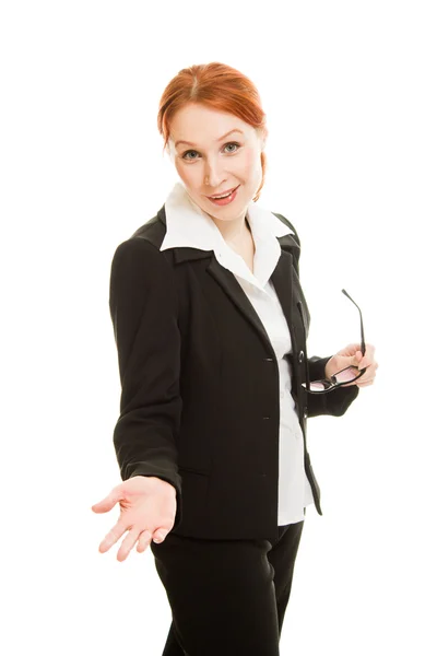 Mulher de negócios em óculos com cabelo vermelho — Fotografia de Stock