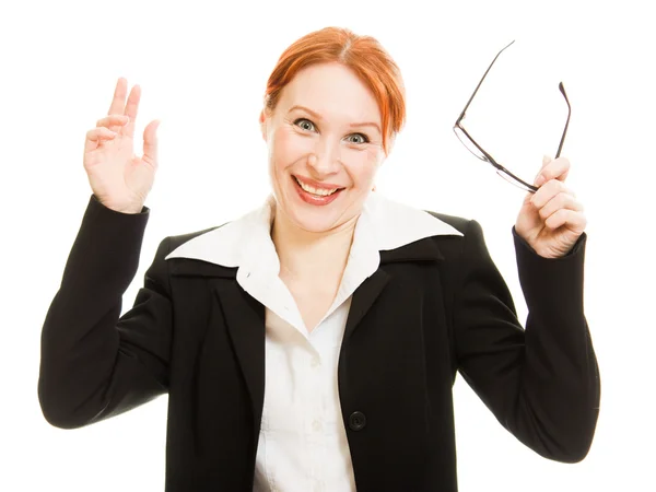 Geschäftsfrau mit Brille und rotem Haar — Stockfoto