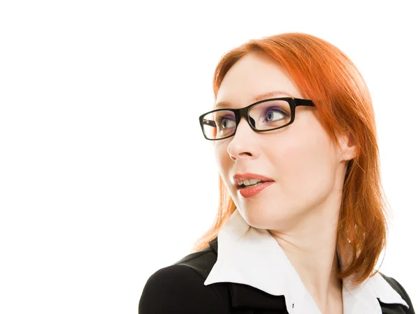 Empresaria en gafas con el pelo rojo —  Fotos de Stock