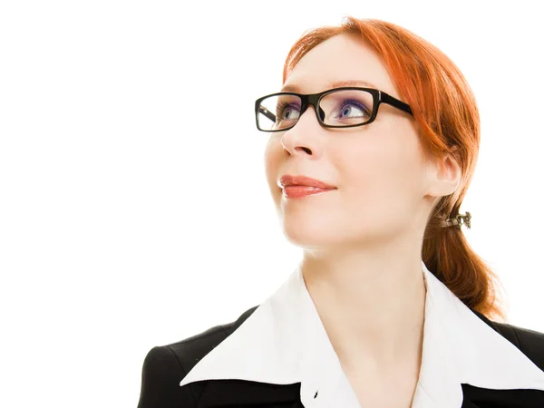 Donna d'affari in occhiali con i capelli rossi — Foto Stock