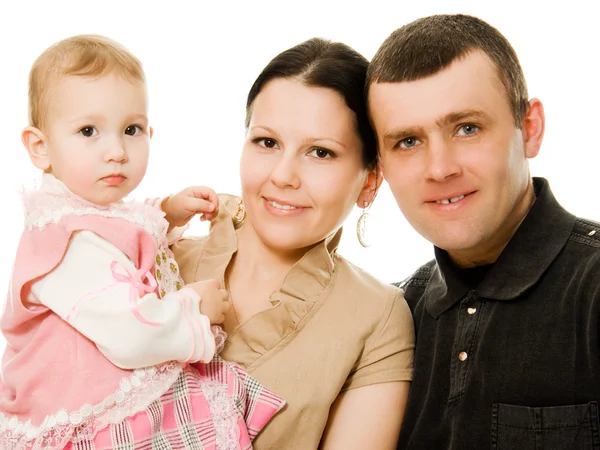 Mom dad and daughter smiling — Stock Photo, Image