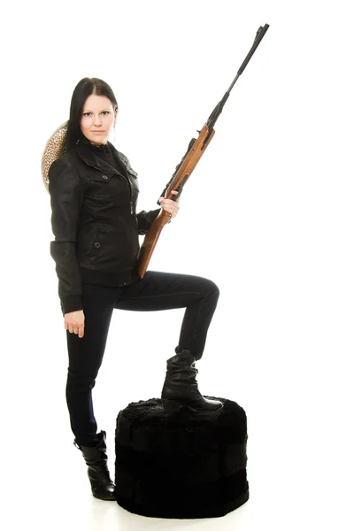 Cowgirl med en pistol — Stockfoto