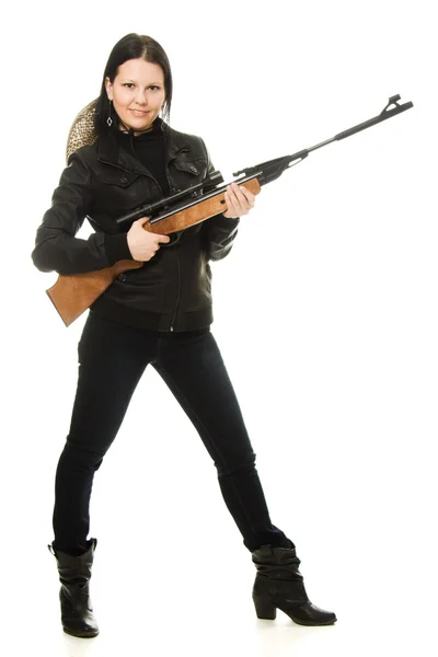 Καουμπόισσα με ένα πυροβόλο όπλο — Φωτογραφία Αρχείου
