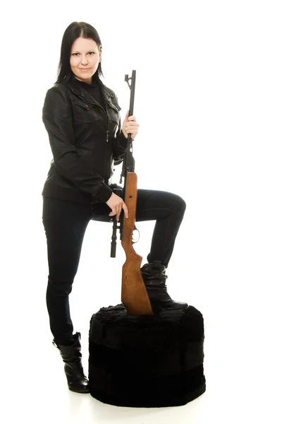 Cowgirl met een pistool — Stockfoto