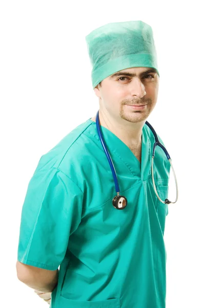 Мужской врач со стетоскопом — стоковое фото