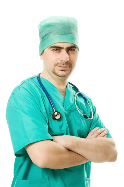 Male doctor with a stethoscope — Stock Photo, Image