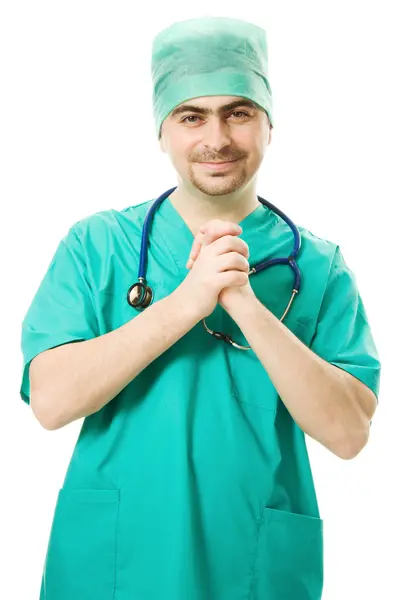 Мужской врач со стетоскопом — стоковое фото