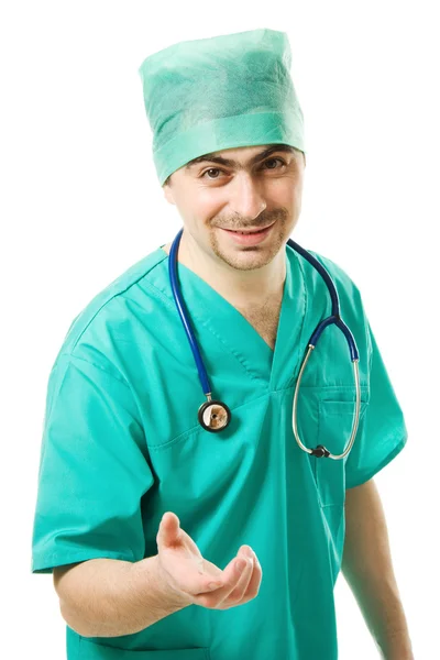 Homem explica que o que o cirurgião — Fotografia de Stock