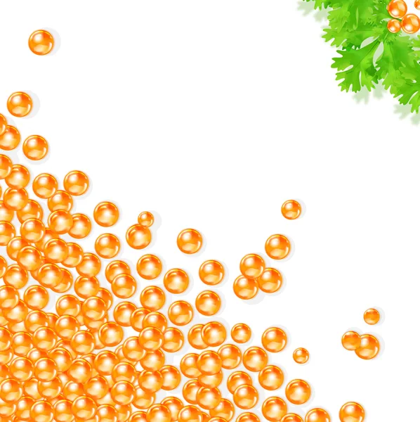 Contexte du caviar et du persil — Image vectorielle