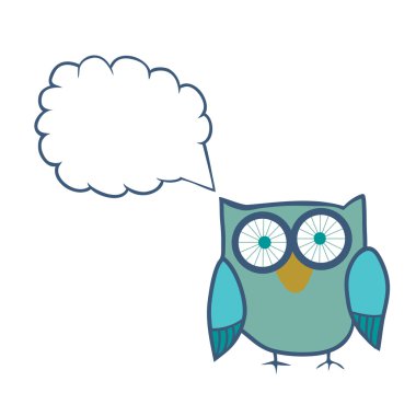 Cute owl with place for your text. Vector illustration. Bird wit clipart