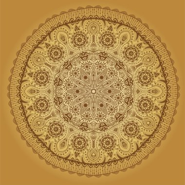 ornamental round lace pattern, circle background with many detai clipart