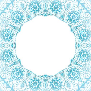 ornamental round lace pattern, circle background with many detai clipart