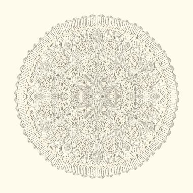 ornamental round lace pattern, circle background with many detai clipart