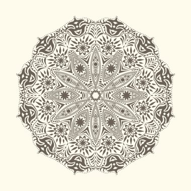 ornamental round lace pattern, circle background with many detai clipart