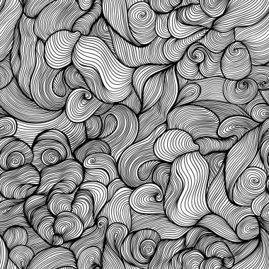 seamless abstract hand-drawn pattern, waves background. Abstract clipart