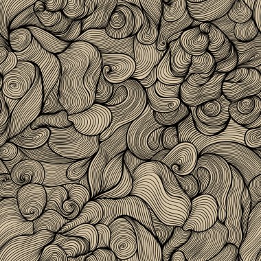 Bright seamless abstract hand-drawn pattern, waves background. C clipart