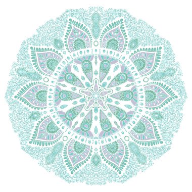 ornamental round lace pattern, circle background with many detai clipart