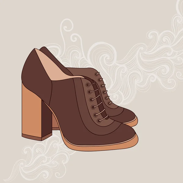 Vintage-Stiefel. Stiefel im Hintergrund. Frauenschuh. Abstrakter Hintergrund — Stockvektor