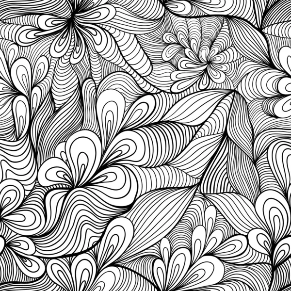 カラフルなシームレスな抽象的な手描きのパターン波の背景. — ストックベクタ