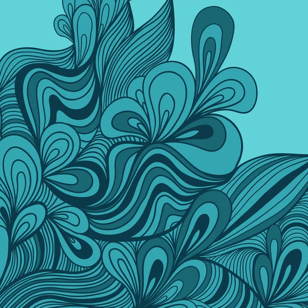 Nahtlose abstrakte handgezeichnete Muster, Wellen Hintergrund — Stockvektor