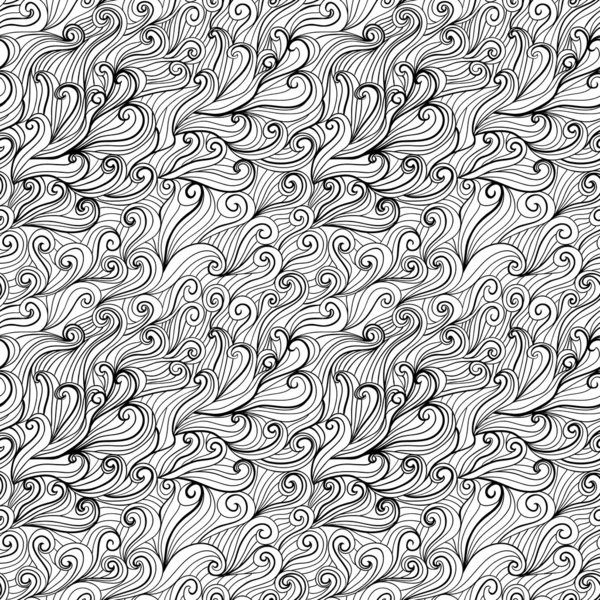 Bunte nahtlose abstrakte handgezeichnete Muster, Wellen Hintergrund. — Stockvektor