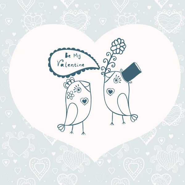 Uccelli innamorati. Illustrazione vettoriale. Dichiarazione d'amore. Vettore — Vettoriale Stock