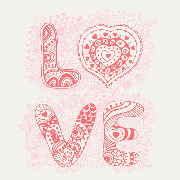 Ordet "kärlek".romantic bakgrunden — Stock vektor