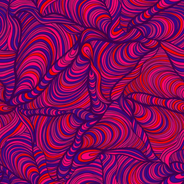 Nahtlose abstrakte handgezeichnete Muster, Wellen Hintergrund — Stockvektor