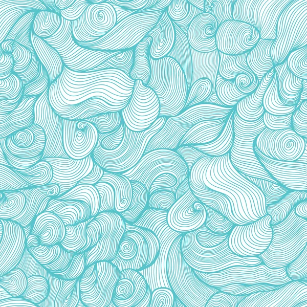 无缝抽象手绘模式，波浪背景。摘要 — 图库矢量图片