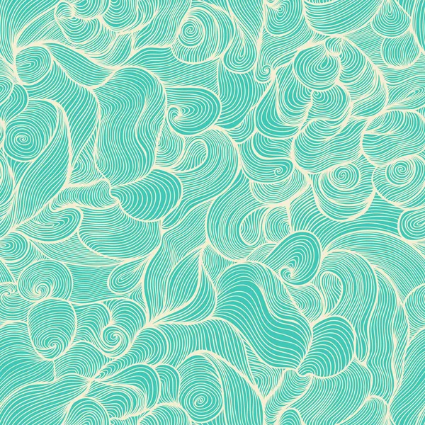 Bright seamless abstract hand-drawn pattern, waves background. C — Stock Vector