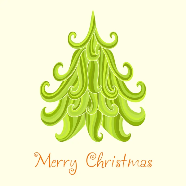 Vánoční strom, vzít si vánoční přání s bezproblémovou ba sněhové vločky — Stockový vektor