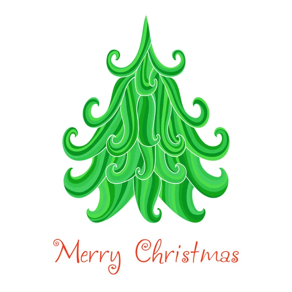 Christmas tree, Marry Christmas card with snowflakes seamless ba — Stock Vector