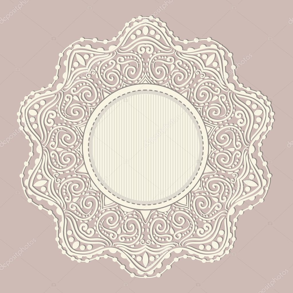Ornamental round lace pattern. Background for celebrations, holi