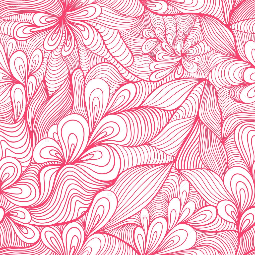 Colorful seamless abstract hand-drawn pattern, waves background.