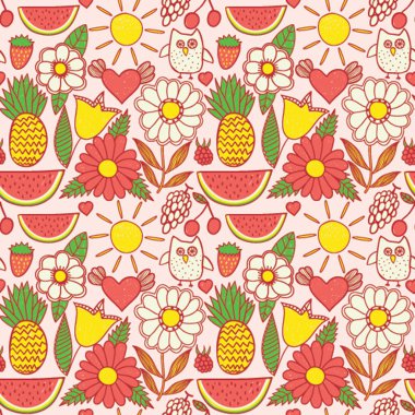 Cute seamless pattern with children clipart