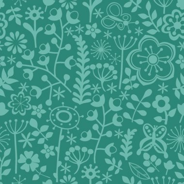 Seamless texture with flowers and pigeons. Endless floral patter clipart