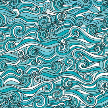 Colorful abstract hand-drawn pattern, waves background clipart