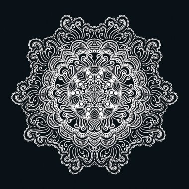 Ornamental round lace pattern, circle background with many detai clipart