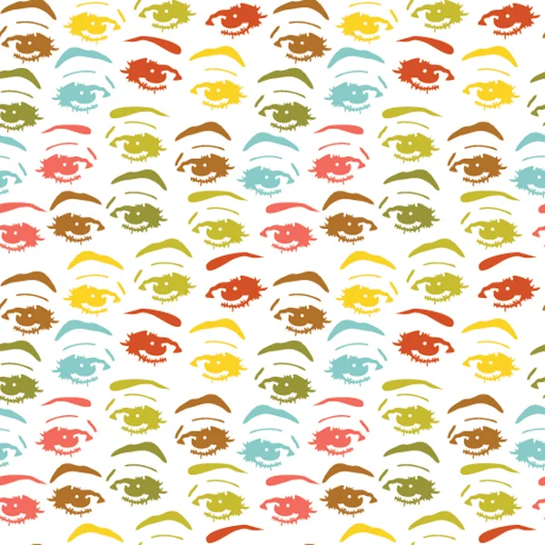 Seamless background with eyes, endless eye pattern — Stock Vector