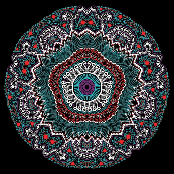 Patrón de encaje redondo ornamental, fondo de círculo con muchos detai — Vector de stock