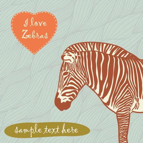 Zebra com lugar para texto — Vetor de Stock
