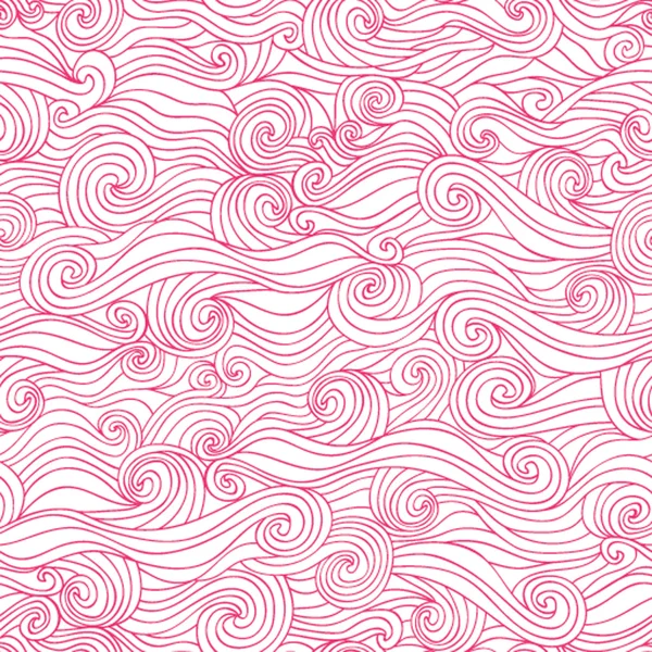 カラフルな抽象的な手描きのパターン、波背景 — ストックベクタ