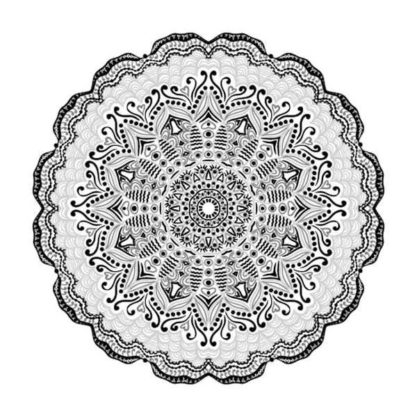 Modello ornamentale pizzo rotondo, sfondo cerchio con molti detai — Vettoriale Stock