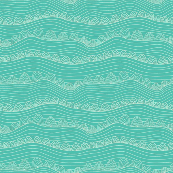 Motif abstrait sans couture coloré dessiné à la main, fond vagues — Image vectorielle