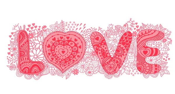 The word "love".Romantic background — Stock Vector