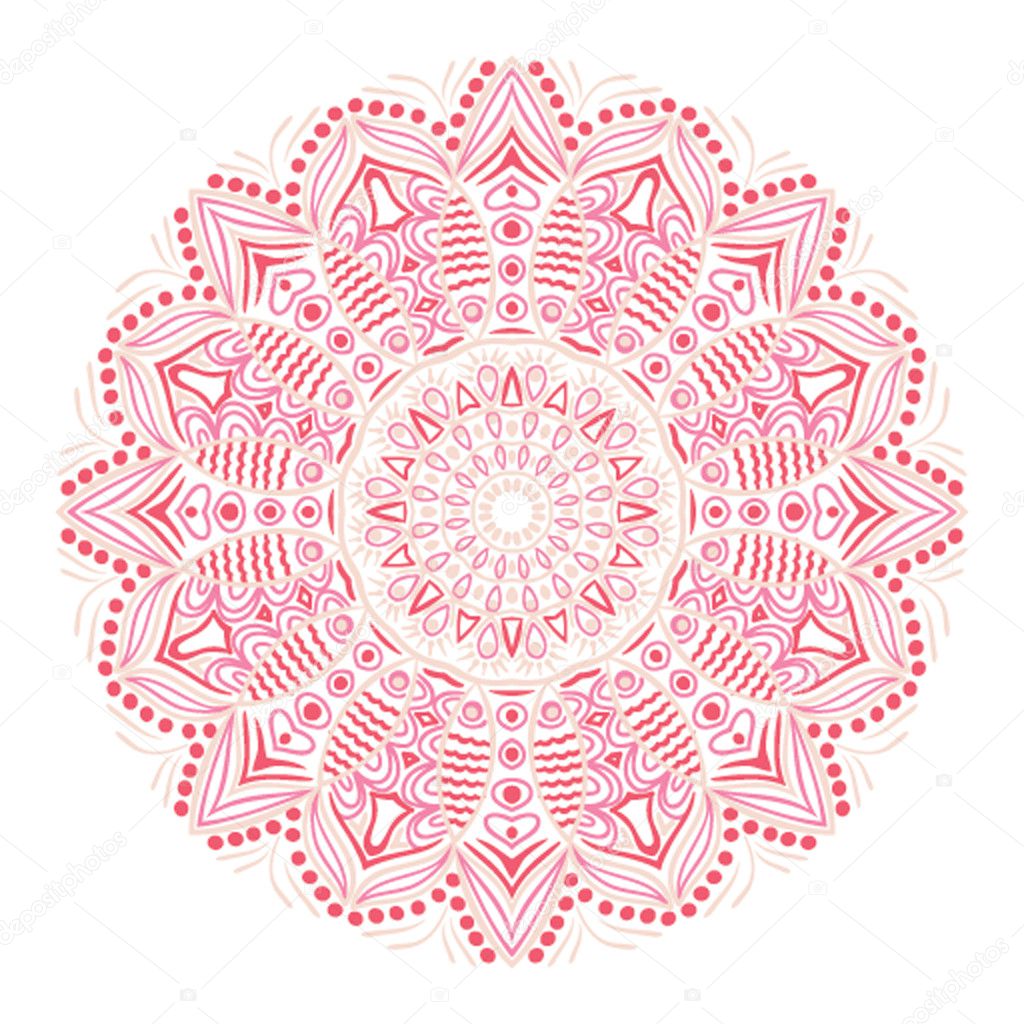 Ornamental round lace pattern, circle background