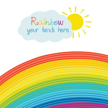 Bright rainbow illustration clipart