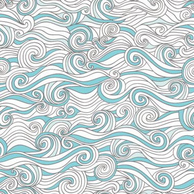 colorful abstract hand-drawn pattern, waves background clipart